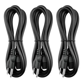 Cable De Corriente Alimentación 3m Cobre Color Negro 3pzas Negro