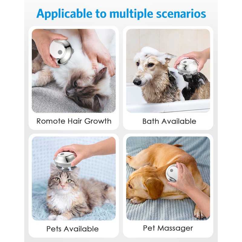 AMIR Electric Scalp Massager, Handheld Pet Massager for Dogs and