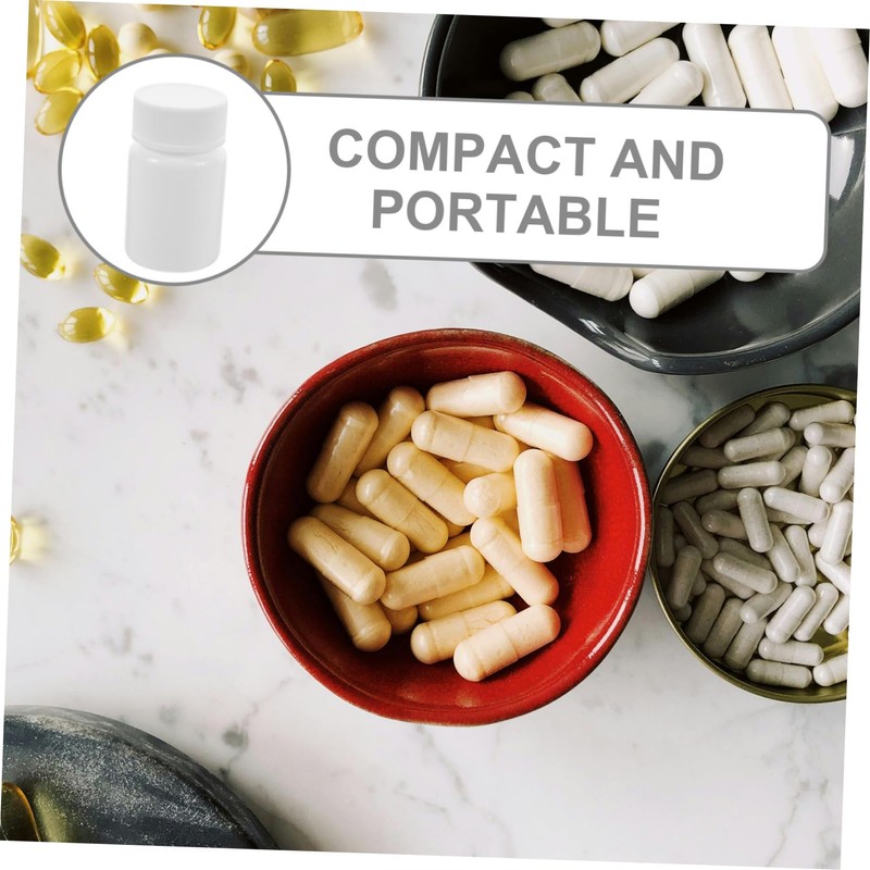 Ciieeo 20pcs Plastic Capsule Bottles with Screw Caps Portable Sample