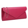SwankySwans Lora Faux Leather Clutch Bag, fuchsia