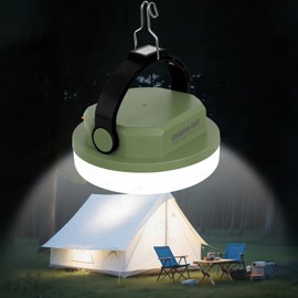 Outdoor Camping lamp Rechargeable lamp, Portable Lighting lamp. Equipped with 6 Brightness Settings, Tent lamp with Hook, Suitable for Power outages, Hiking, and Emergencies. (Army Green)