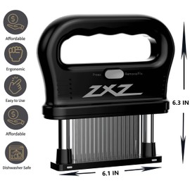 ZXZ Premium Meat Tenderizer Mallet – 48 Stainless Steel Blades, Ideal for Marinated Meats, Beef, Steak, Chicken, Poultry & More – Kitchen Must-Have Tools for Chefs & Cooking Enthusiasts