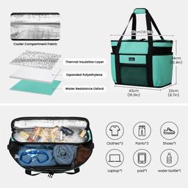 Caracaleap Large Beach Tote Bag with Insulated Cooler Compartment– Spacious Mesh Beach Bag for Pool, Swim & Travel, Wet/Dry Separate Compartments