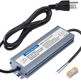 Karyoosi LED Driver 150 Watts Waterproof IP67, 24V DC Power Supply 6.25A, Power Transformer 120V AC to 24V DC Converter, with 3-Prong Plug and 4.9 Feet Cable for Strip Lights Indoor/Outdoor Light