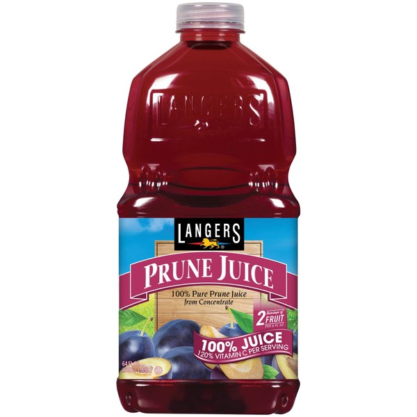 Langers Juice, Prune Plus, 64 Fluid Ounce (Pack of 8)