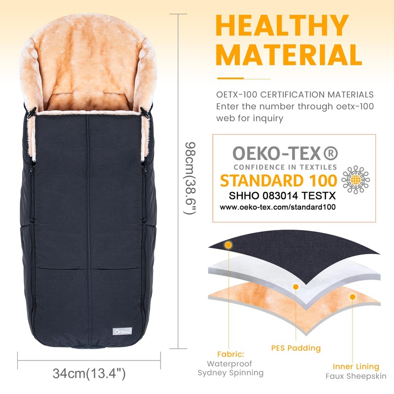 Orzbow Stroller Footmuff Universal | Faux Wool Baby Bunting Bag