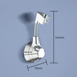 Oiieco 360° Adjustable Hand Shower Holder, No Drilling, Strong Paste Shower Head Holder, Universal Shower Head Holder Made of ABS Plastic, Silver