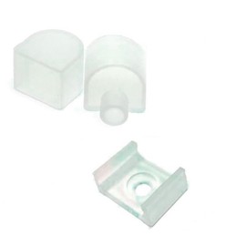 Brightium Packung mit Endkappen und Klammern für Abdeckstreifen, kompatibel mit Beleuchtungsprodukten, ideal zum Befestigen und Schützen von Kabeln.