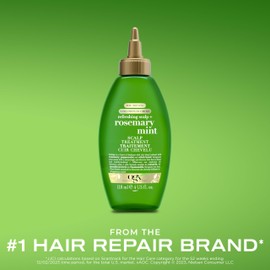 OGX Extra Strength Refreshing Scalp + Rosemary Mint Scalp Treatment, Refreshing Scalp Treatment to Help Remove Scalp Buildup, Minty Leave-In Dry Scalp Treatment for Shiny Hair, 4 fl. Oz