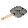 4‑Hole Egg Frying Pot Pancake Pan with Wood Handle for