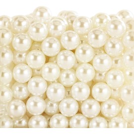 Cultured Pearls Imitation Pearls Mother of Pearl ABS Wax Beads 8 mm, 800 Pieces, Without Hole, Round Faux Pearls Crafts, Decorative Beads for Vase Filler Wedding Party Jewellery (Cream)