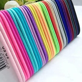 Generic Noor Village Multicolor Impression Jewellery Hair Elastics Ties Stretchable Rubber Hair Bands for Thin Hair - No Crease Hair Accessories for Women, Men, Girls, Boys Elastic Bands (Model 2)