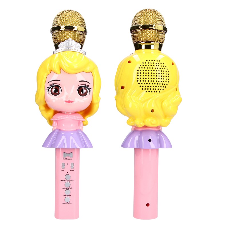 Children Microphone Cute Cartoon Exquisite Girls Wireless Bluetooth Microphone Toy