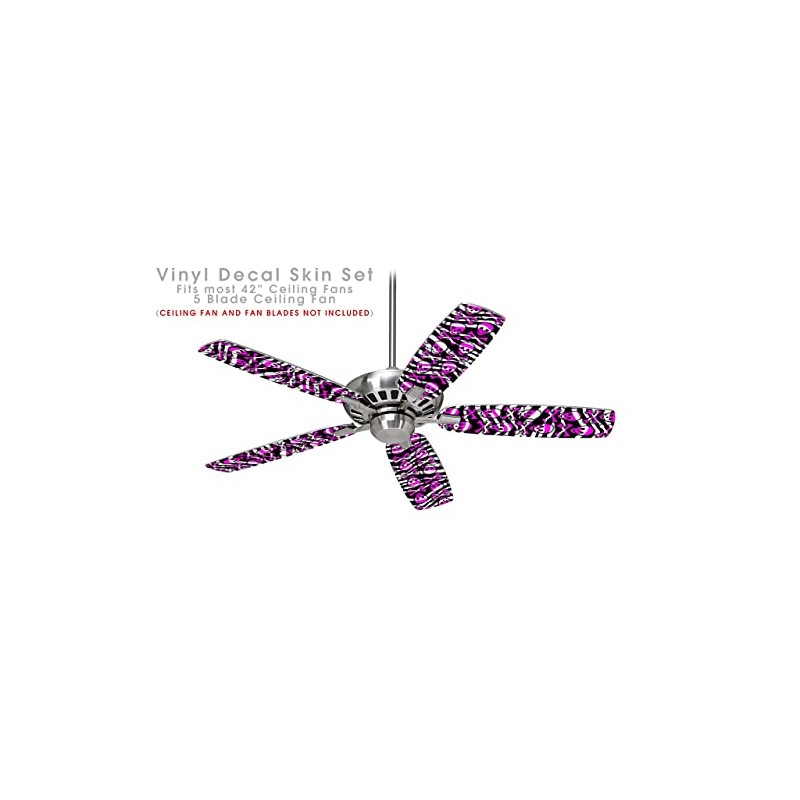 Zebra Pink Skulls - Ceiling Fan Skin Kit fits most