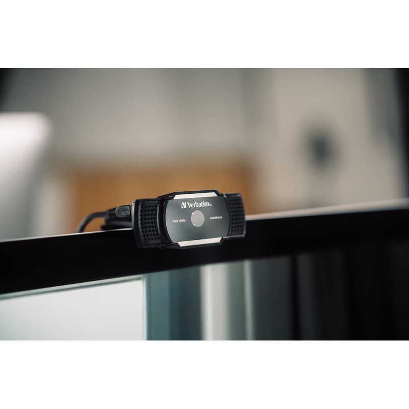 Verbatim Webcam with Microphone, External Camera for Computer or Laptop