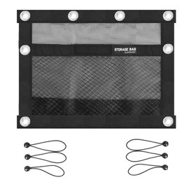 Upgrade Boat Storage Bag,Mesh Suspended Storage Organizer, Cargo Net Pocket Organizer Pouch Bag,Boat,Truck SUV Travel Long Road Trip Camping Interior Accessories with 6 pcs Elastic Ring (16 INCH)