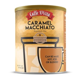 D'Vita Caffe D'Vita Instant Cappuccino Caramel Macchiato Mix 1Lb Can