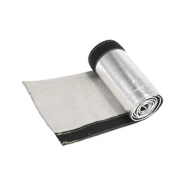 Motoforti Universal Car Heat Shroud, 1-1/2" ID, Aluminum Foil Fiberglass, Silver Tone, 1 Pcs