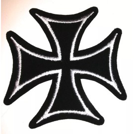 Unbranded Black Velvet camoflage Iron Cross iron on patch rockabilly punk applique - 49