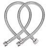 sourcing map Tap Supply Line Connection G1/2 Internal Thread x G1/2 Male Thread 20 Inch Length 304 Stainless Steel Hose Pack of 2
