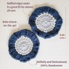Cotton Crotchet Ruffled Flower Coaster Set (Coastal Breeze)