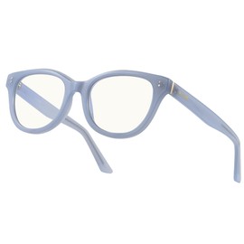 AVDLAB Blue Light Blocking Glasses Oval Oversized Stylish Thick Frame Computer Glasses UV400 Glare Women AB2210 (Blue)