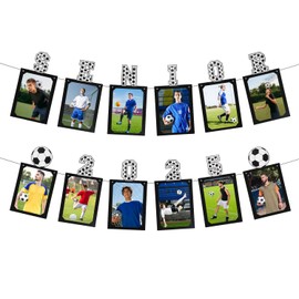 Soccer Graduation Decorations, Senior Night Party Decorations Senior 2025 Photo Banner Hanging Bunting Banners for Senior High School College Graduation Football Sport Theme Party Supplies