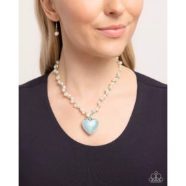 Paparazzi New Paparazzi - Mermaid Model - Blue Heart Necklace