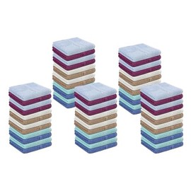 TOALLA 100% Cotton Washcloths 60 Pack|450 GSM|Soft Washcloth for Face|Washcloth Bulk Pack|Washcloth for Body and Face|Highly Absorbent|Fingertip Towel|Washcloth for Bath Room|12X12 Inches|Multi