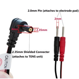 2Pcs/pack Replacement Electrode Lead Wires Connect Cables Pin 2mm For TENS Electronic Therapy Machines