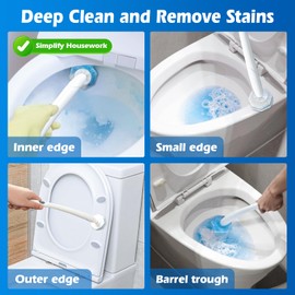 50 Count Toilet Wand Refills -Disposable Wand Heads Compatible with Most Toilet Brush, Upgraded Material for Toilet and Bathroom Effective Cleaning