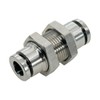 Jienk 2Pcs 304 Stainless Steel Bulkhead Union 1/4" x 1/4"