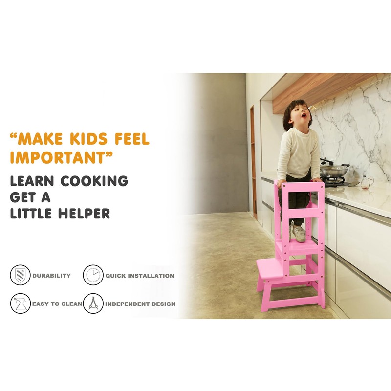 SDADI Mother's Helper Adjustable Height Kitchen Step Stool, Children Kids