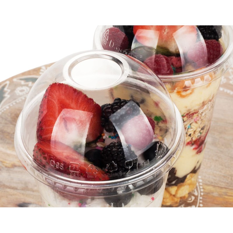 Golden Apple Cup series, 24oz Clear Plastic cups with Dome