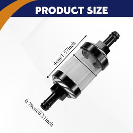 HQRNYP Automotive Fuel Filter, In Line Fuel Filters, Reusable Aluminum Alloy Glass Fuel Gasoline Filter, Inline High Efficiency Filtration Booster Power Fuel Filter Universal for Truck Motorcycle Car