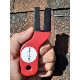 ShingleShock Roof Shingle Installer Roofing Tool, Steel Black, Rubber Grip, Magnet