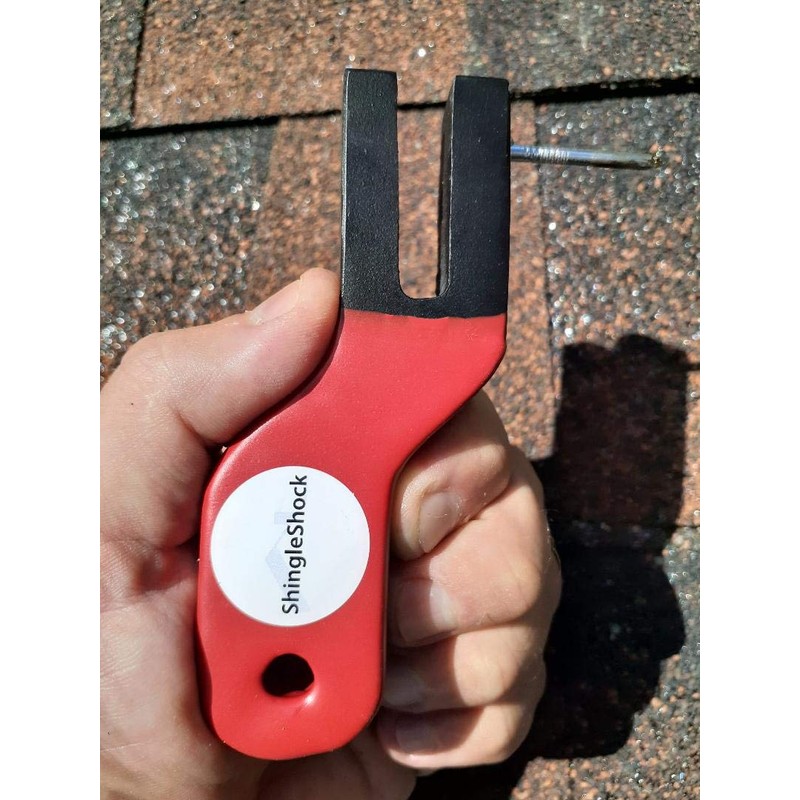 ShingleShock Roof Shingle Installer Roofing Tool, Steel Black, Rubber Grip,