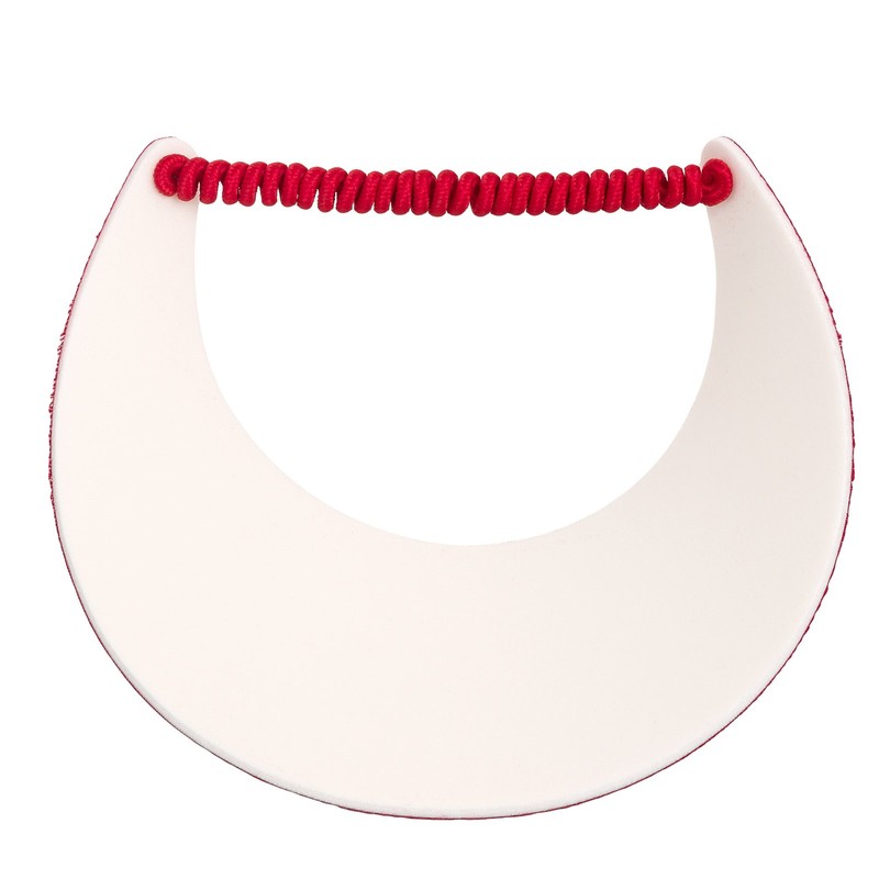 MG Women's Cotton Solid String Sun Visor Hat Red
