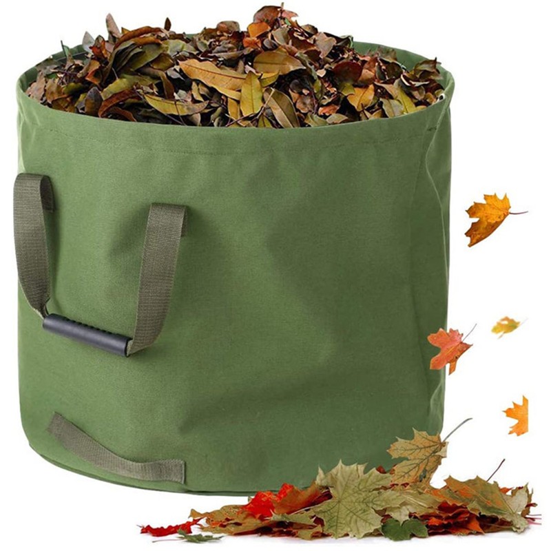 Garden Waste Bag Collapsible Canvas Reusable Water Resistant Garden Yard