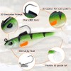5 Pieces Pre-Rigged Jig Head Soft Fishing Lures, Paddle Tail