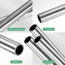 M METERXITY 3-Pack 300mm 304 Stainless Steel Tube, 10mm OD 1mm Wall Thickness Seamless Stainless Steel Tubing for Construction/Machining/DIY Crafting, Metal Straight Pipe [0.39x0.04x11.8IN]