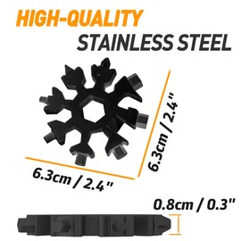 Hinshark, 18-in-1 snowflake multi-tool, a gift for men, gadgets, cool tool, Christmas gifts, Advent calendar 2020, small gift for dad, husband, women (black)