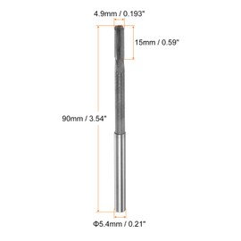 sourcing map Chucking Reamer 4.9mm H7 C1/K30 Carbide Tip Precision Straight Flutes Round Shank Lathe Machine Milling Cutter