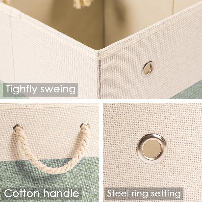 PRANDOM Large Foldable Cube Storage Bins 13x13 inch [4-Pack] Fabric