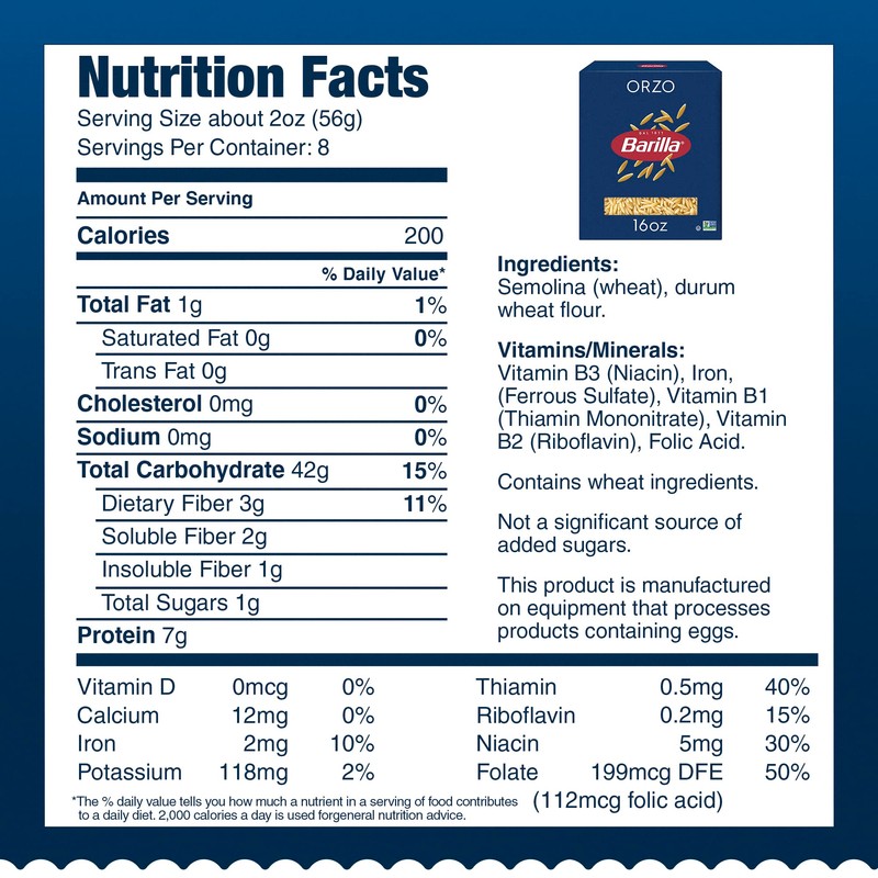 Barilla Orzo Pasta, 16 oz. Box (Pack of 16) -