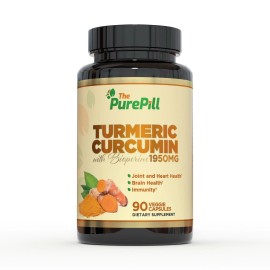 Curcumina de Cúrcuma con Bioperine, 90 unidades The Pure Pill Brand, hace en EE. UU.