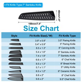 PATIKIL PP Safety Knife Cover Sleeves for 7" Santoku Knife, 3 Pack Knives Edge Guard Blade Protector Universal Knife Sheath Portable for Kitchen, Black