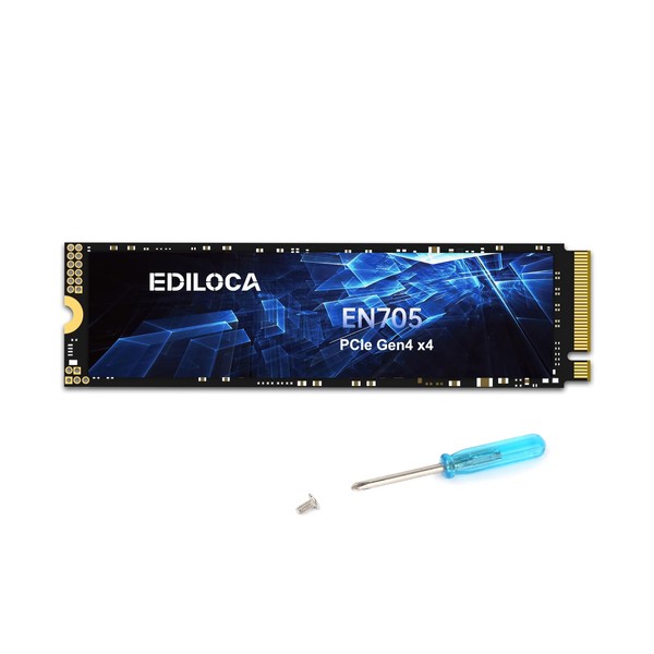 Ediloca EN705 SSD 4TB PCIe Gen4, NVMe M.2 2280, 3D NAND Flash, up to 5000MB/s, Internal Solid State Drive, Dynamic SLC Cache, Compatible with PS5, Laptops and PC Desktops
