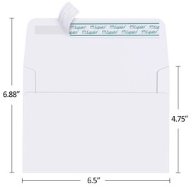 Eupako Eupako A6 White Envelopes 4x6, 100 Pack Self Seal Envelopes for 4x6 Cards, Photos, Invitations, Wedding, Graduation, Baby Shower, RSVP, 6.5 x 4.75 Inches