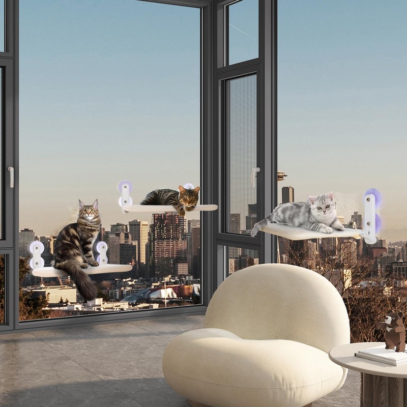 TONY HOBY Cat Window Hammock, Foldable Cat Window Perch, Comfortable